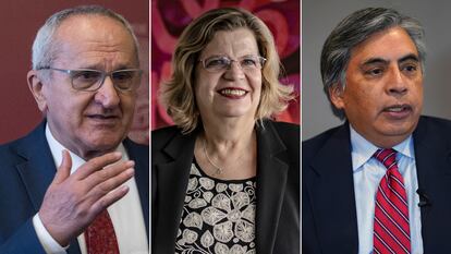 Los aspirantes mexicanos a la OMC, la OPS y el BID: Jesús Seade, Nadine Gasman, y Gerardo Esquivel.