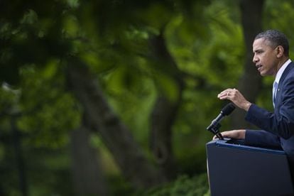 Obama, en la Casa Blanca, el martes.