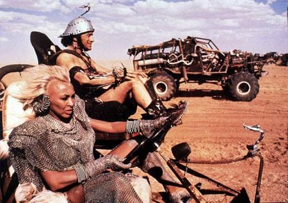 Tina Turner in a scene from the movie 'Mad Max'. 
