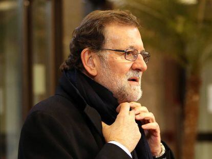 Mariano Rajoy a su llegada a la cumbre de la Uni&oacute;n Europea en Bruselas, el 19 de febrero de 2016. 