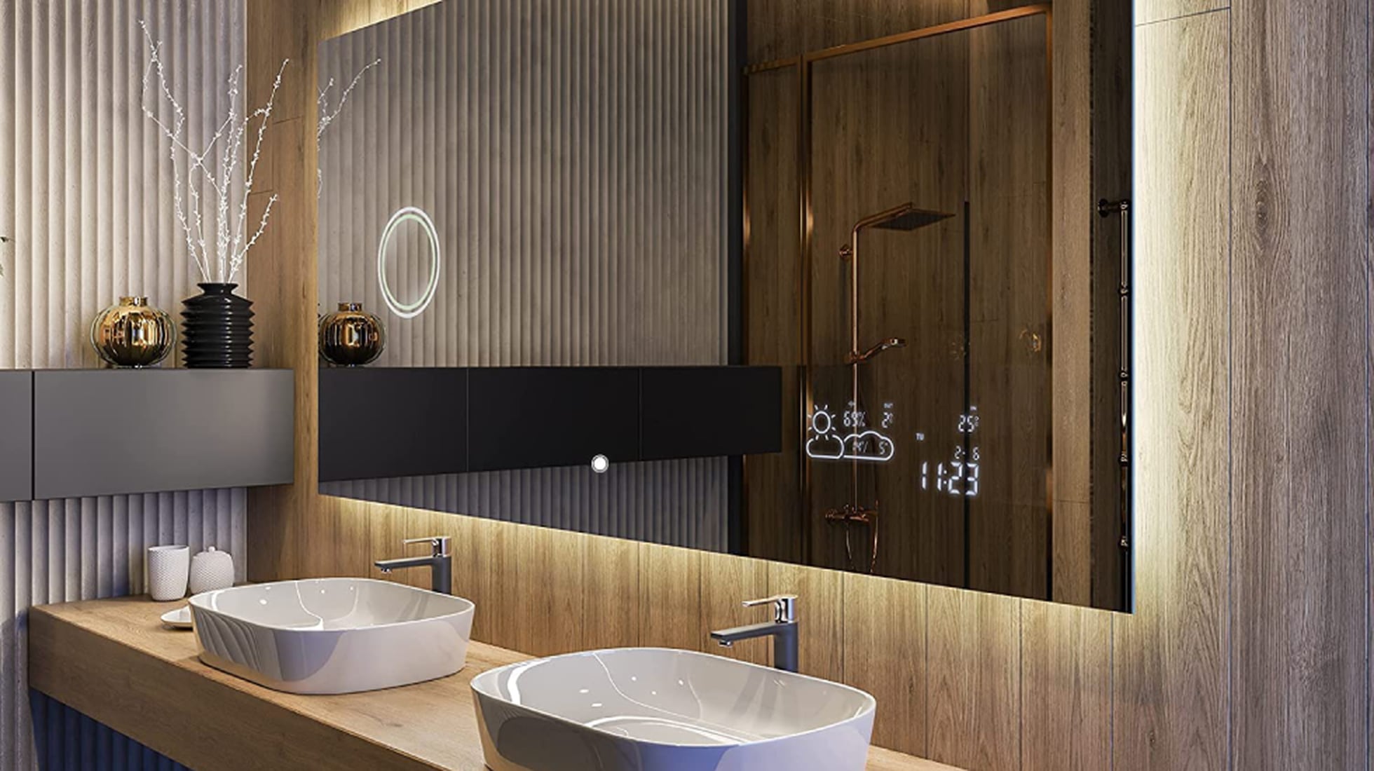 Espejos con LUZ LED y AUDIO BLUETOOTH Espejos modernos con tecnología para  baños 2022 