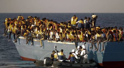 Rescate de migrantes, el pasado agosto frente a las costas libias.