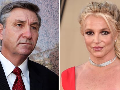 Jamie Spears, el padre de Britney Spears y, a la derecha, la cantante.