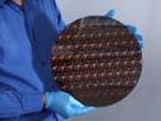 A silicon wafer containing chips made with International Business Machines Corp's 2-nanometer transistor technology