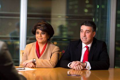 Shriti Vadera y Nathan Bostock, consejero delegado del Santander UK