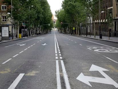 La calle General Martínez Campos de Madrid el 13 de abril de 2020.