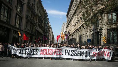 Manifestación contra las tasas universitarias, en 2017.