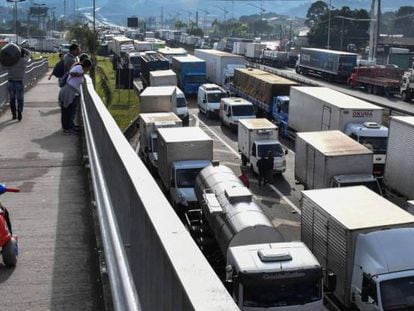 Huelga de los camioneros en mayo de este año.