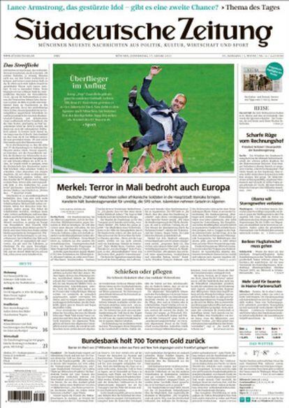 Portada del 'Süddeutsche Zeitung'.