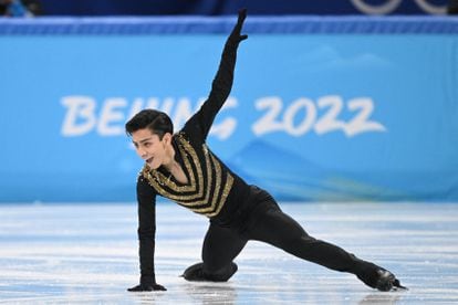 Mexican Donovan Carrillo during his short program at the Winter Olympics.