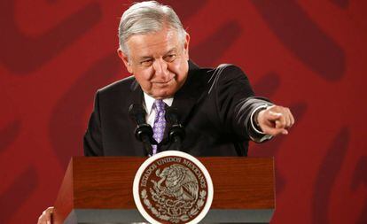 López Obrador durante su conferencia matutina de este miércoles.