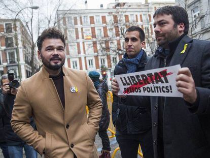 Rufián diu que és de “pur sentit comú” que Junqueras sigui president si Puigdemont no torna