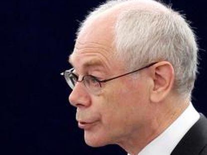 Van Rompuy en su intervención de hoy en el Parlamento europeo.