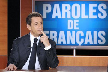 Nicolas Sarkozy, anoche en televisión.
