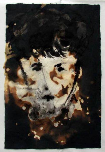 Miquel Barceló, Jane Bowles, 2010, Técnica mixta sobre papel, 31,5 x 20,5 cm.