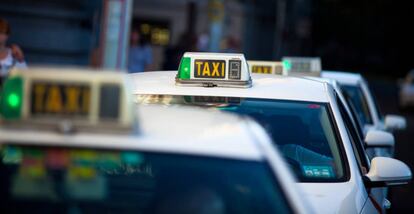 Taxis en el aeropuerto de Atocha en Madrid.