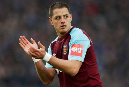Hernández, en el partido del West Ham.