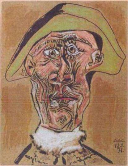 &#039;Cabeza de Arlequ&iacute;n&#039;, de Picasso, uno de los cuadros robados del Kunsthal y, supuestamente, quemados. 