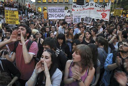 Manifestación de Juventud sin Futuro, el pasado 7 de abril, en Madrid.