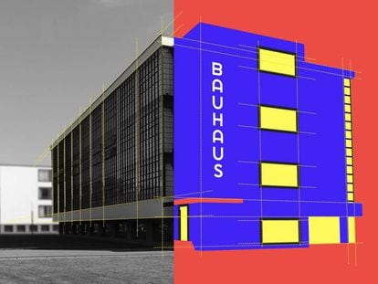 Edificio de la Escuela de la Bauhaus, de Walter Gropius (1925-1926), en Dessau (Alemania). |