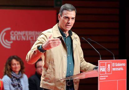 Pedro Sánchez, en un acto del PSOE.