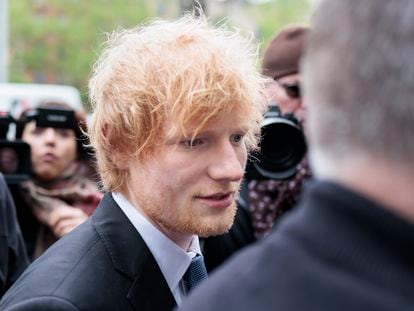 Ed Sheeran a la llegada de su juicio en Nueva York.