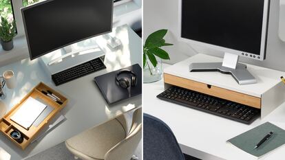 Describimos el soporte para monitor de PC más popular en la web de Ikea, de diseño nórdico y con cajón inferior.