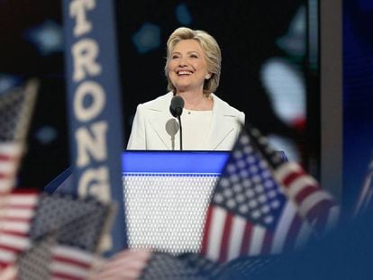 Hillary Clinton durante la convenci&oacute;n del Partido Dem&oacute;crata que comenz&oacute; el pasado d&iacute;a 25 en Filadelfia. 