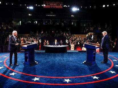 El último debate de Trump y Biden, en imágenes