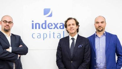 Los fundadores de Indexa, Unai Ansejo, Ramón Blanco y François Derbaix.