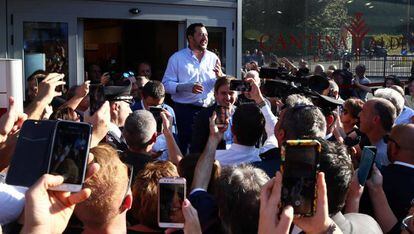 Matteo Salvini, en Aldeno, el pasado día 13.