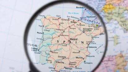 Spain under magnifier.