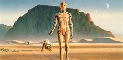 Pintura realizada por Ralph McQuarrie para la producción del Episodio IV de 'Star Wars: una nueva esperanza', de 1975.