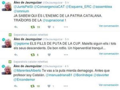 Imagen de los tweets del profesor De Jaureguizar