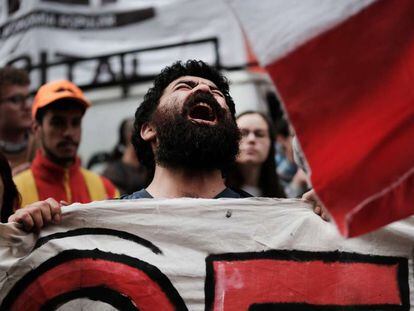 Protesta frente al consulado de Chile en Buenos Aires el mes pasado.