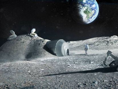 Así sería la base lunar diseñada con Foster para ser construida con impresoras 3D.