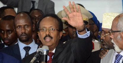 El nuevo presidente de Somalia Mohamed Abdullahi Farmajo, el mi&eacute;rcoles en Mogadiscio.