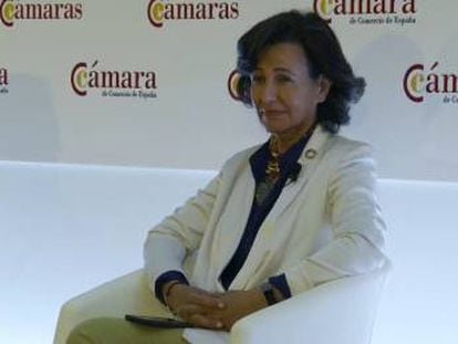 La presidenta del Banco Santander, Ana Botín, durante el Pleno Extraordinario de la Cámara de España celebrado el 1 de junio.
 