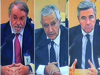 Rato, Mayor Oreja, Arenas y Acebes, en el juicio.