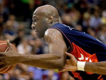 Lamar Odom, en el partido que disputó contra el Valencia.