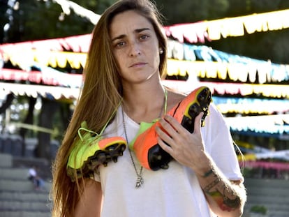 Macarena Sánchez, en el parque Lezama de Buenos Aires.
