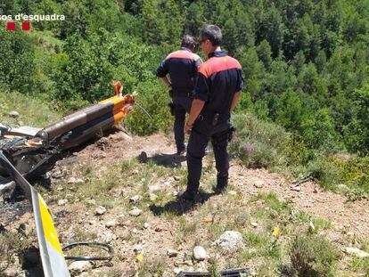 El helicóptero accidentado en el Alt Urgell.