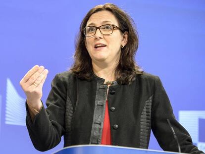 La comisaria europea de Comercio, Cecilia Malmstr&ouml;m 