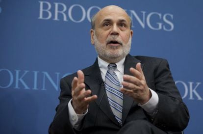 El expresidente Ben Bernanke en la Brookings Institution
