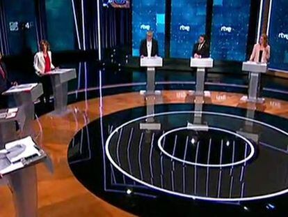 Els candidats al debat de TVE, el passat diumenge.