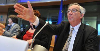 Juncker, durante su comparecencia en el Parlamento Europeo