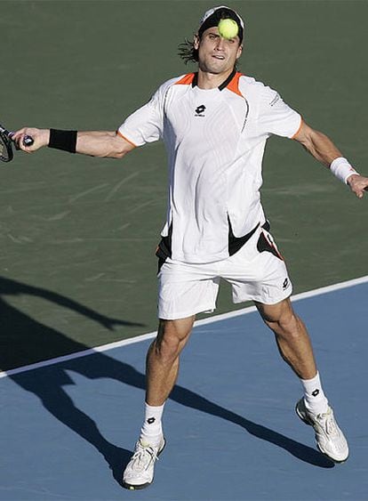 David Ferrer, en el partido ante Davydenko.