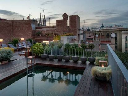 La piscina del hotel Mercer, en la azotea del edificio.