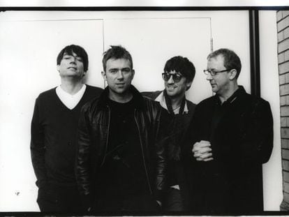 Desde la izquierda: Alex James, Damon Albarn, Graham Coxon, y Dave Rowntree, los cuatro componentes de Blur.