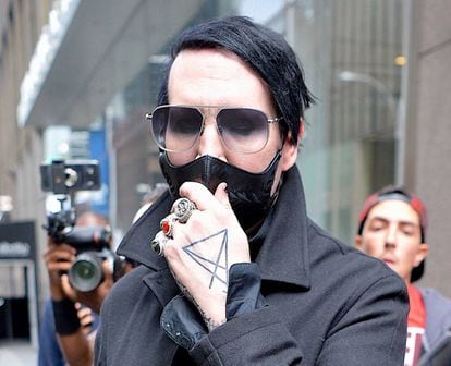 El cantante Marilyn Manson en Nueva York este martes